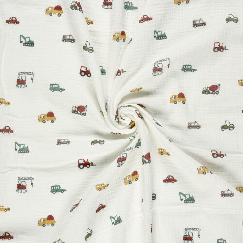 Musselin Fahrzeuge - creme