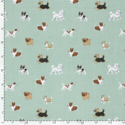 Musselin Hunde - hellblau