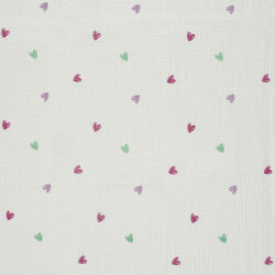 Musselin bunter Herzregen - creme
