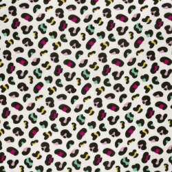 Musselin bunte Leotupfen - creme