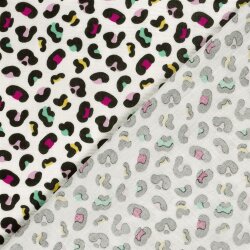 Musselin bunte Leotupfen - creme