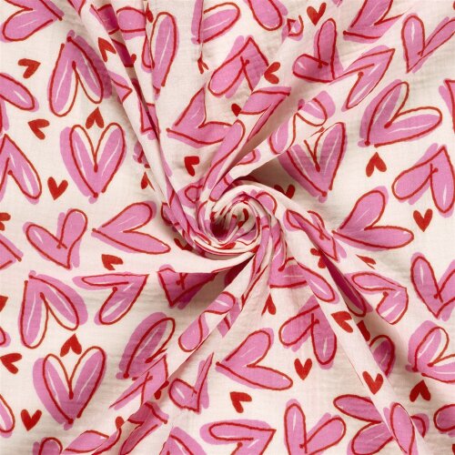 Musselin Herzkunst - creme