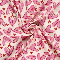 Musselin Herzkunst - creme