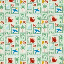 Musselin tropische Bilder - creme