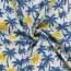 Musselin Palmen - creme/blau