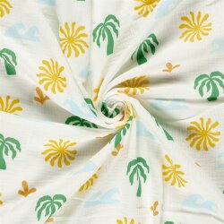 Musselin bunte Strandelemente - creme