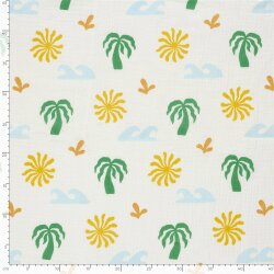 Musselin bunte Strandelemente - creme