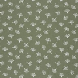 Baumwollpopeline Ginkoblätter - salbei