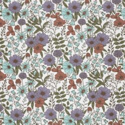 Baumwollpopeline Sommerwiese - creme