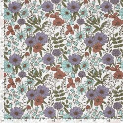 Baumwollpopeline Sommerwiese - creme