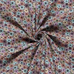 Baumwollpopeline bunter Blütenregen  - creme