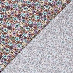 Baumwollpopeline bunter Blütenregen  - creme