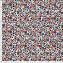 Baumwollpopeline bunter Blütenregen  - creme