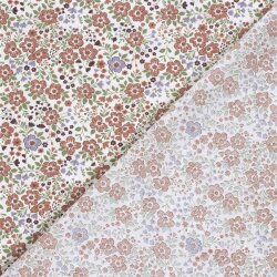 Baumwollpopeline buntes Blumenfeld - creme