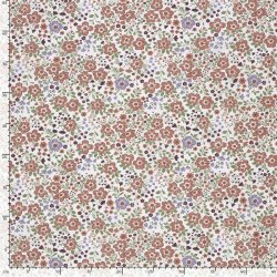Baumwollpopeline buntes Blumenfeld - creme