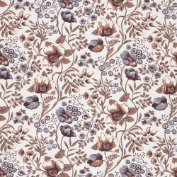 Baumwollpopeline schöne Blumenranken - creme