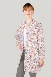 Baumwollpopeline schöne Blumenranken - creme