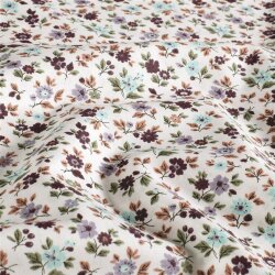 Baumwollpopeline kleine Schnittblumen - creme
