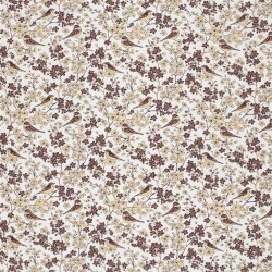 Baumwollpopeline Vögel auf Zweige - creme