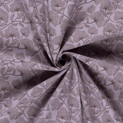 Baumwollpopeline große Blumenranken - lavendel