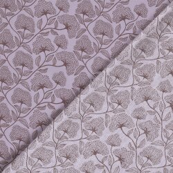 Baumwollpopeline große Blumenranken - lavendel