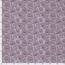 Baumwollpopeline große Blumenranken - lavendel