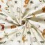 Baumwollpopeline bunte Zootiere - creme