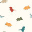 Baumwollpopeline bunte Dinos - creme