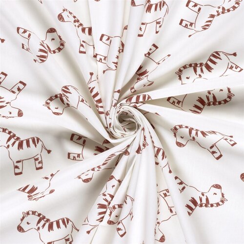 Baumwollpopeline Zebras - creme
