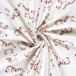 Baumwollpopeline Zebras - creme
