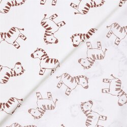 Baumwollpopeline Zebras - creme