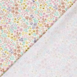 Baumwollpopeline bunter Blumenregen - creme