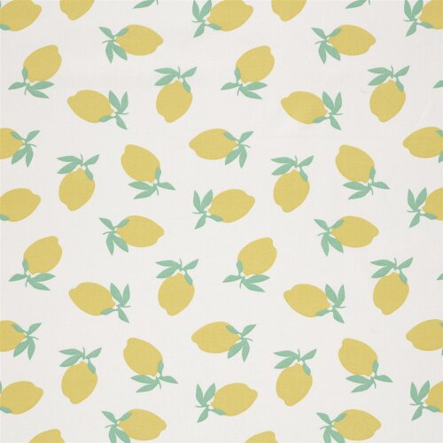 Baumwollpopeline Zitronen - creme