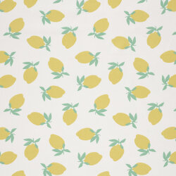 Baumwollpopeline Zitronen - creme