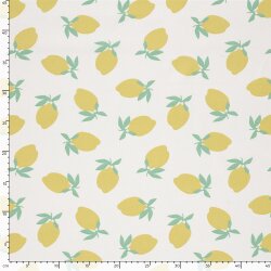Baumwollpopeline Zitronen - creme