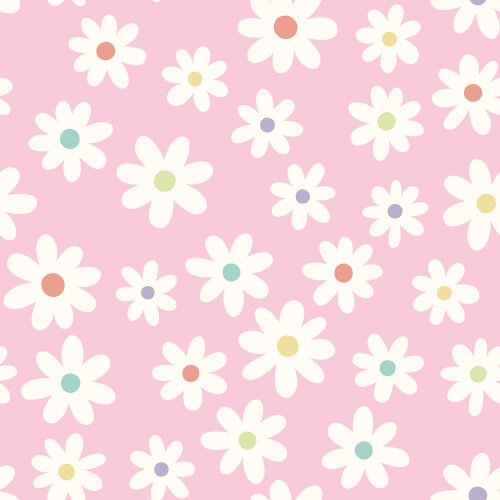 Baumwollpopeline Margeritenregen - hellrosa