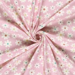 Baumwollpopeline Margeritenregen - hellrosa