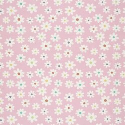 Baumwollpopeline Margeritenregen - hellrosa