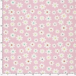Baumwollpopeline Margeritenregen - hellrosa