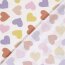 Baumwollpopeline bunte Herzen - creme