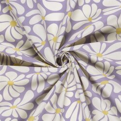 Baumwollpopeline Margeritenkunst - lavendel