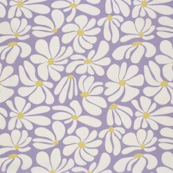 Baumwollpopeline Margeritenkunst - lavendel