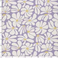 Baumwollpopeline Margeritenkunst - lavendel