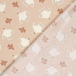 Baumwollpopeline Tauben - softrosa