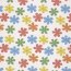 Baumwollpopeline bunte Blumenräder - creme
