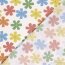 Baumwollpopeline bunte Blumenräder - creme