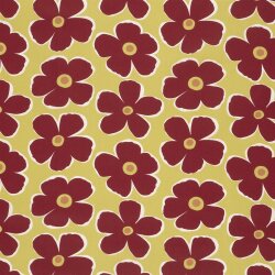 Baumwollpopeline große Blumenräder - gelb