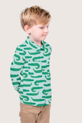 Baumwollpopeline coole Krokodile - hellblau