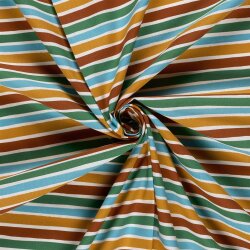 Baumwollpopeline bunt Gestreift - creme