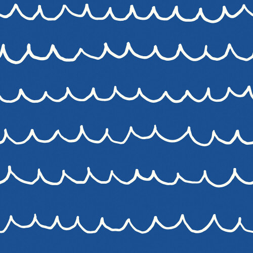 Baumwollpopeline Wellenstreifen - königsblau